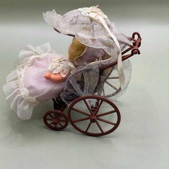 Vintage Rare 1976 Mattel 4 1/2" ROSEBUD Doll‎ LAVENDER LACE ROSE With Stroller - Picture 4 of 6